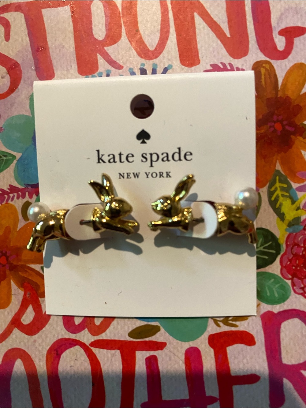 BNWT Kate Spade NY Secret Garden Bunny Front Back Earrings $68